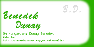 benedek dunay business card